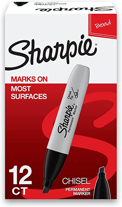 Sharpie Chisel 12 Pack Blk