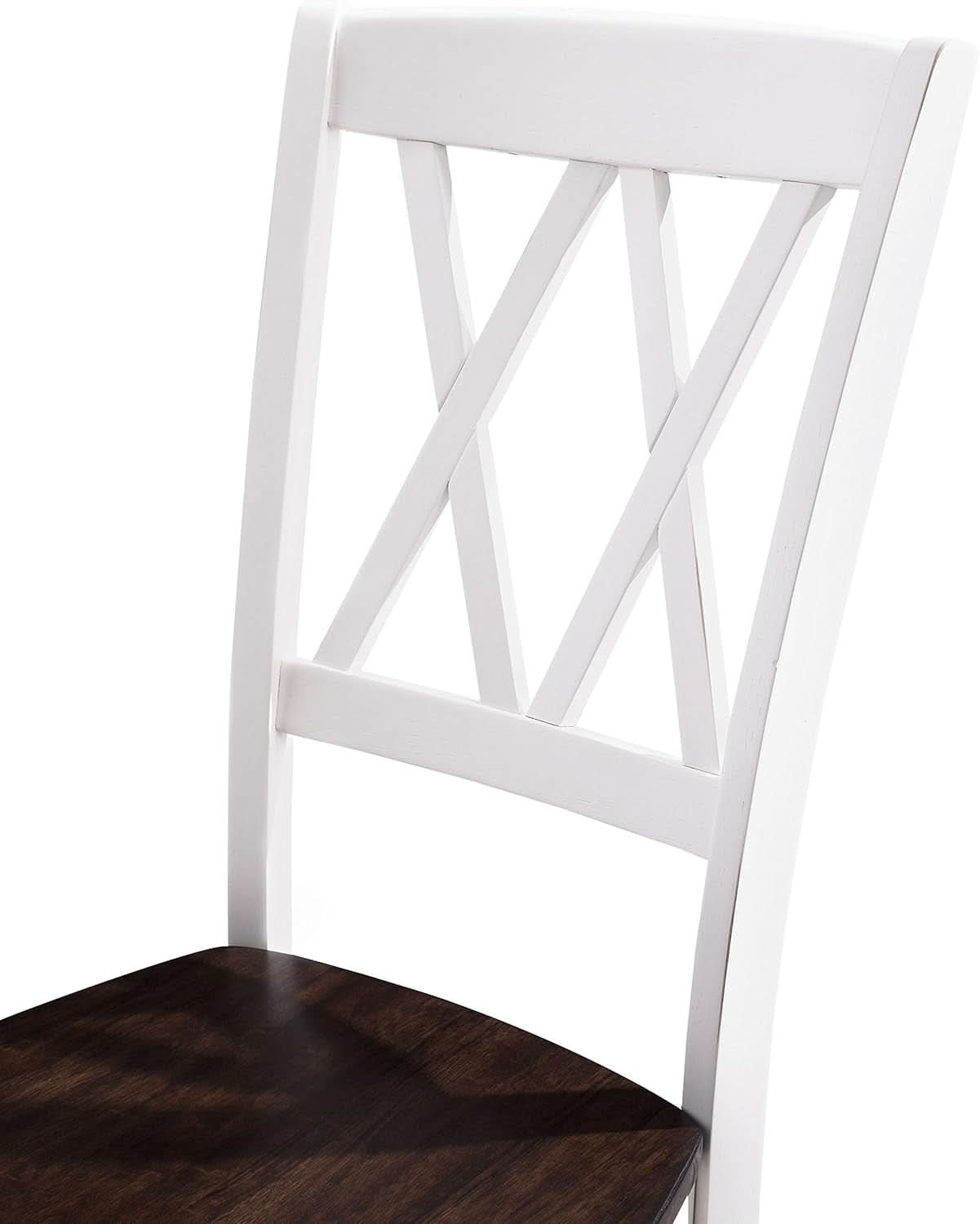 Shelby Distressed White X Back Dining Chairs Set Of 2