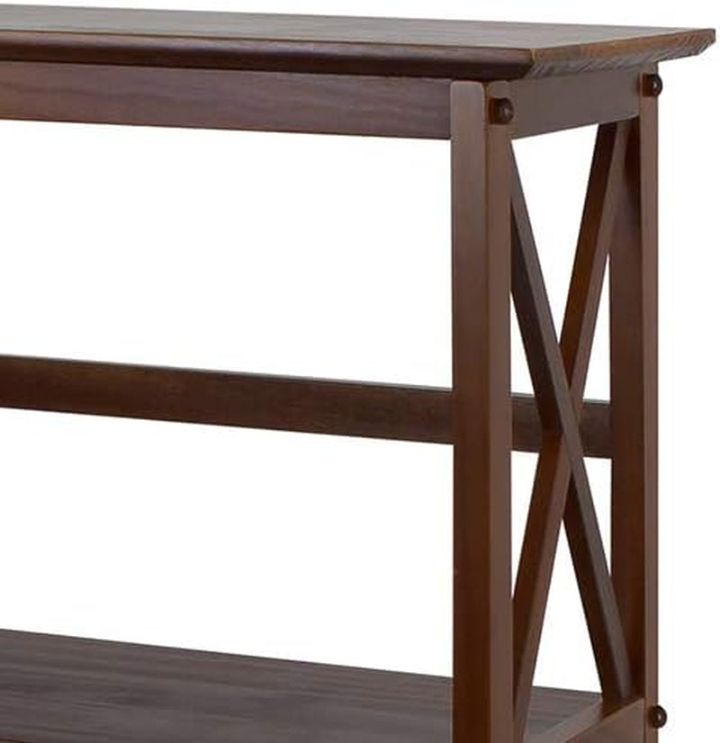Shelf Bookcase With X Design Three Shelf Storage For Books