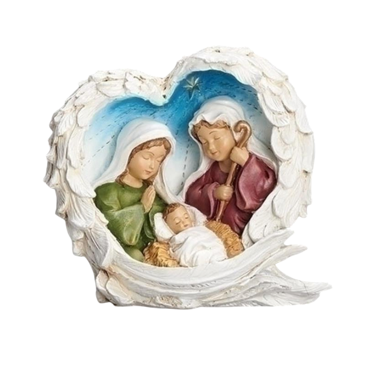 Shepherd Children Wrapped in Angel Wings Figurine