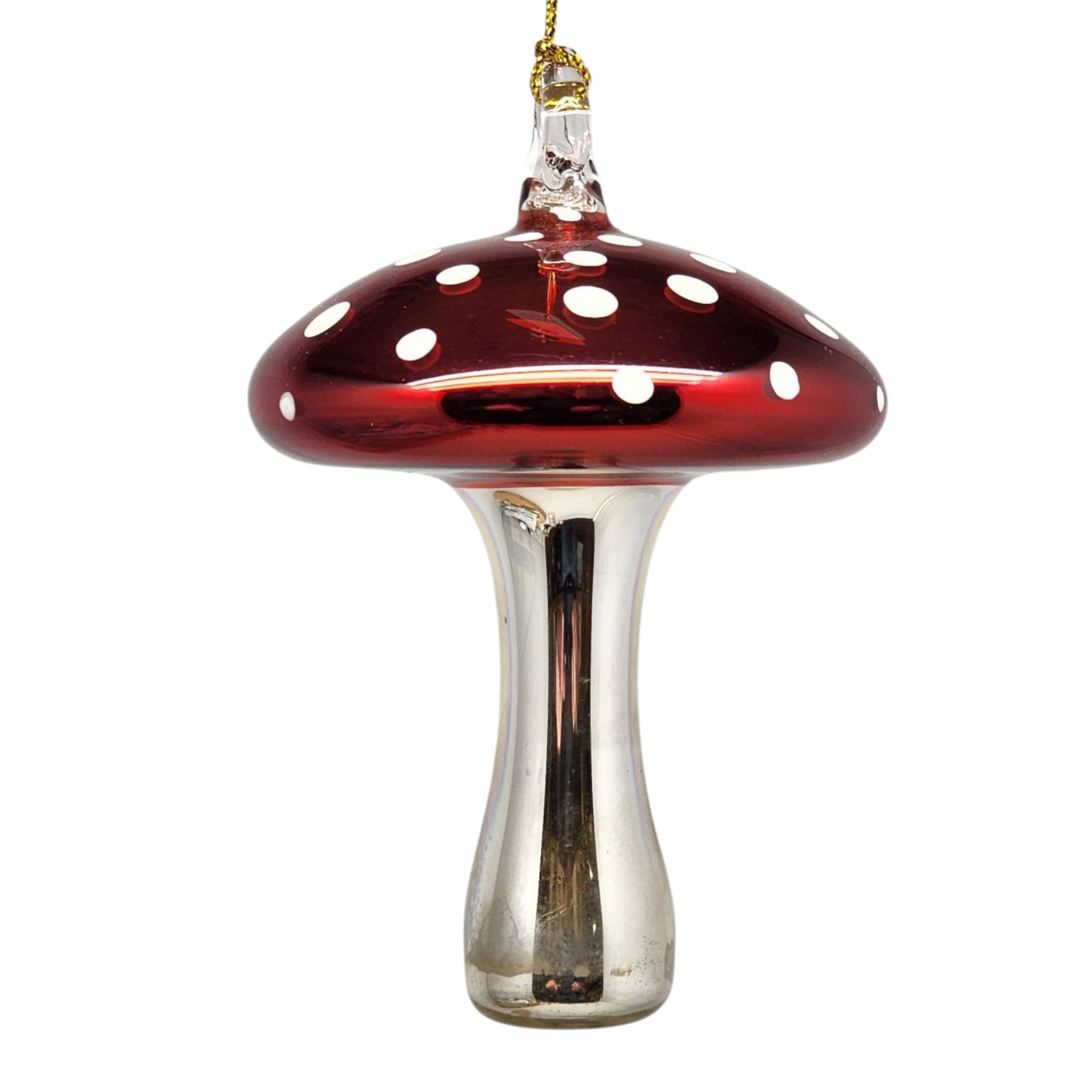 Shiny Cutes Red Mushroom Egyptian Glass Ornament