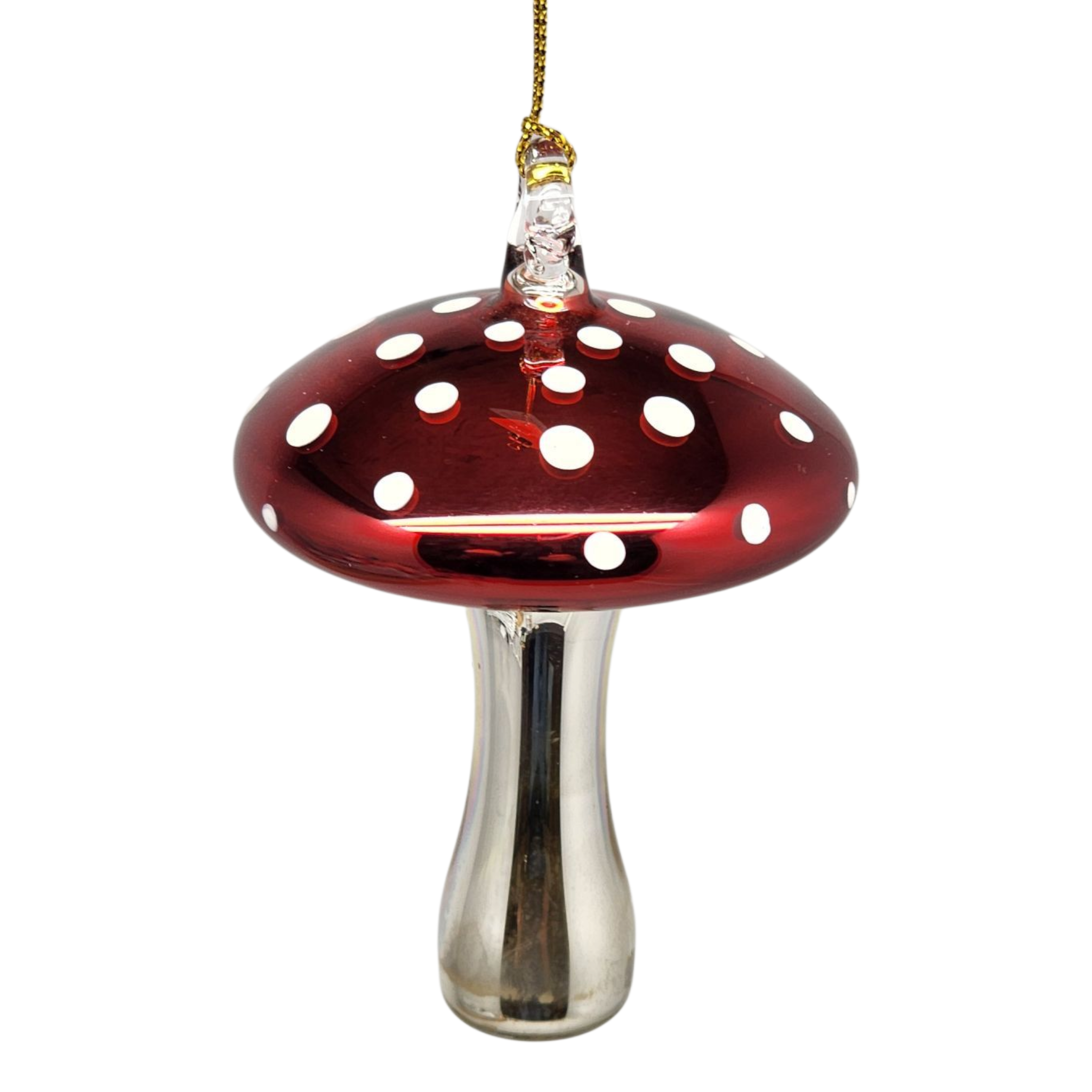 Shiny Cutes Red Mushroom Egyptian Glass Ornament
