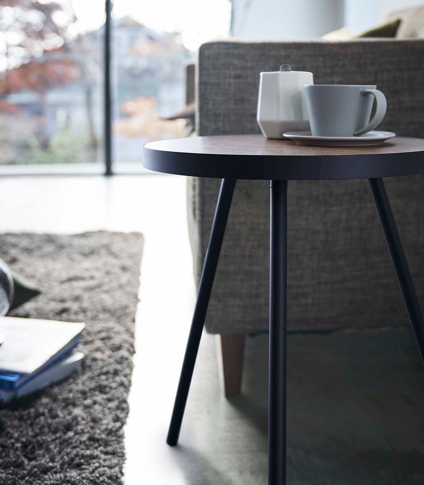 Side Table (20" H) - Steel + Wood