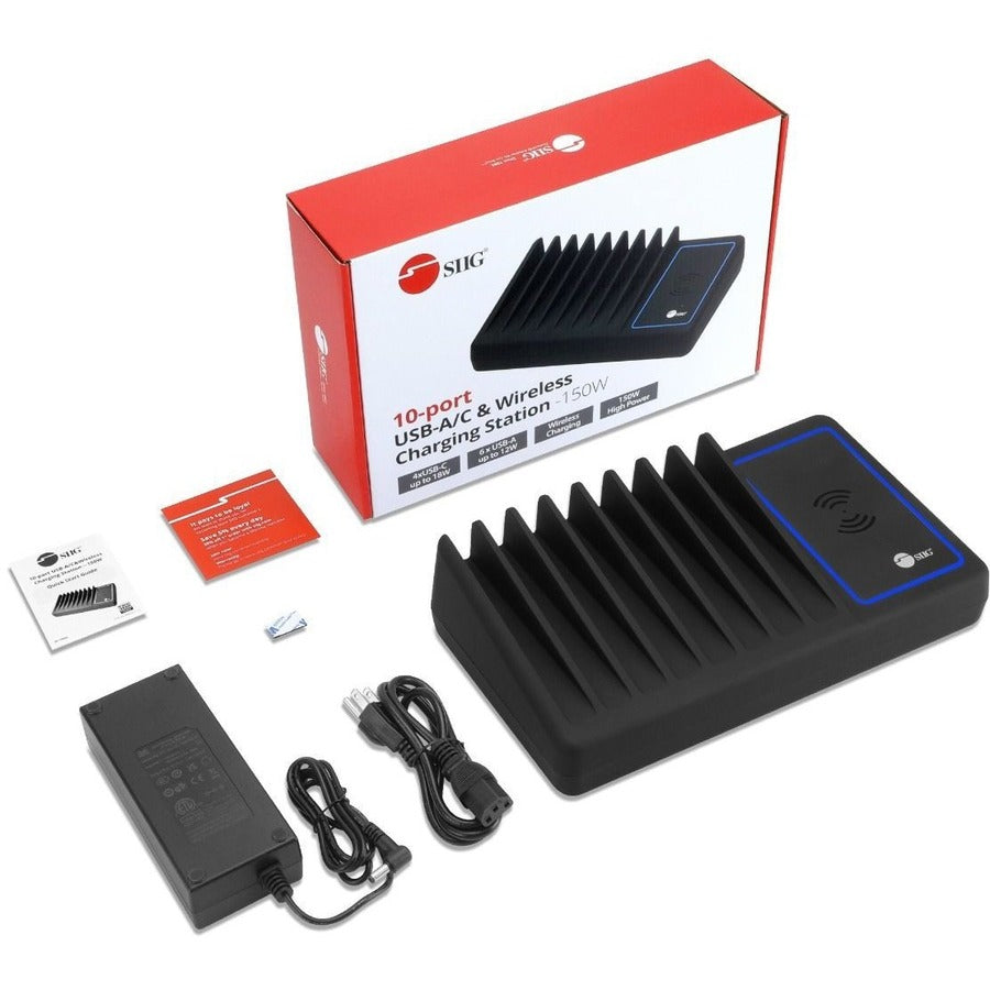 Siig 10-Port Usb-A/C & Wireless Charging Station - 150W