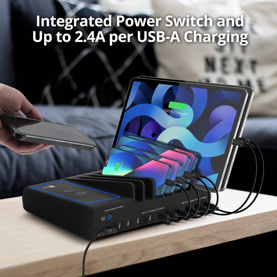 Siig 10-Port Usb-A/C & Wireless Charging Station - 150W