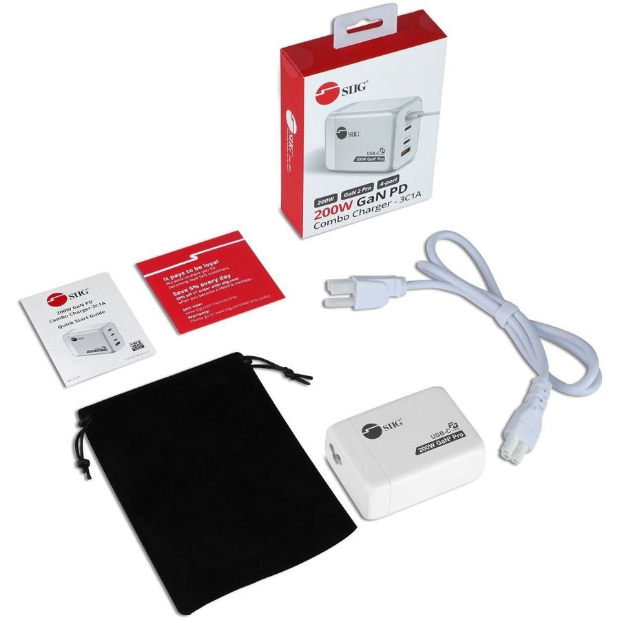 Siig 200W Gan Pd Combo Charger - 3C1A