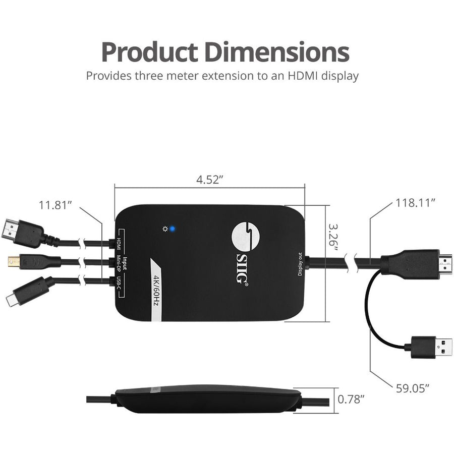 SIIG 3x1 HDMI 4K Multi format Presentation Switcher - BYOD CE-H25Q11-S1