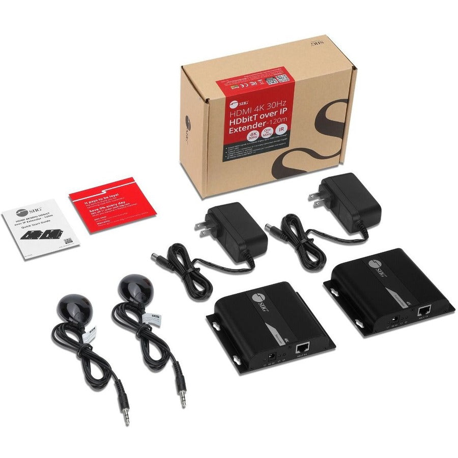 SIIG HDMI 4K30Hz HDbitT over IP Extender - 120m CE-H25D11-S2