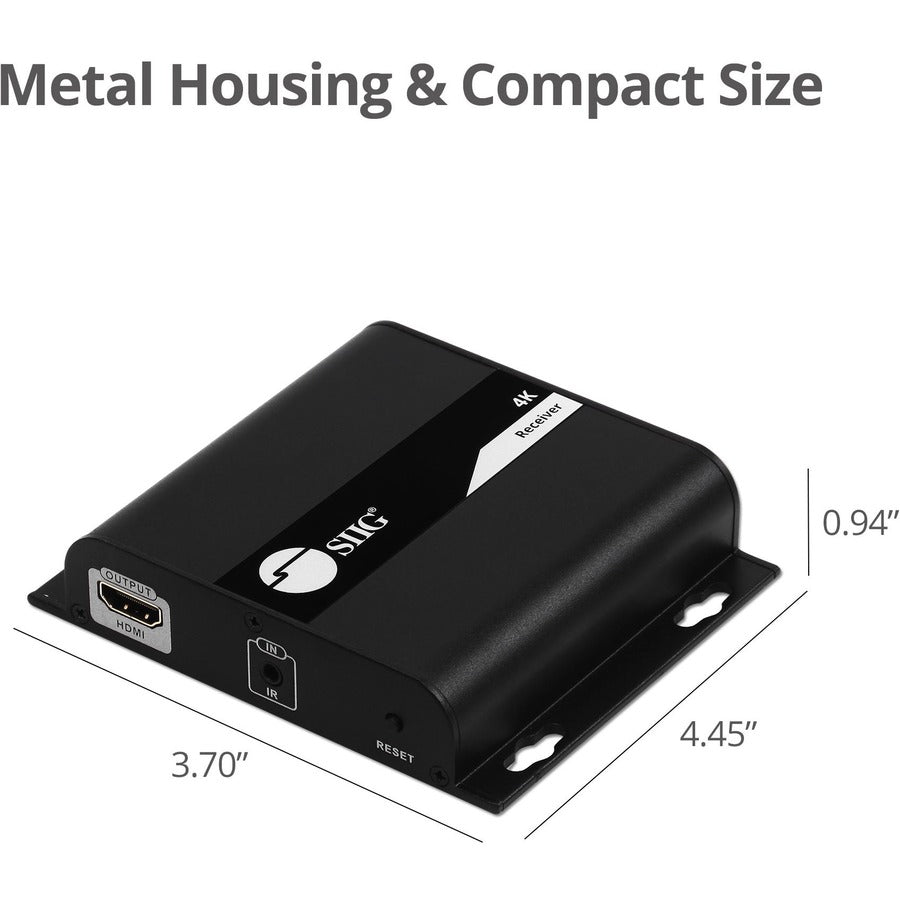 SIIG HDMI 4K30Hz HDbitT over IP Extender - Receiver CE-H25E11-S2