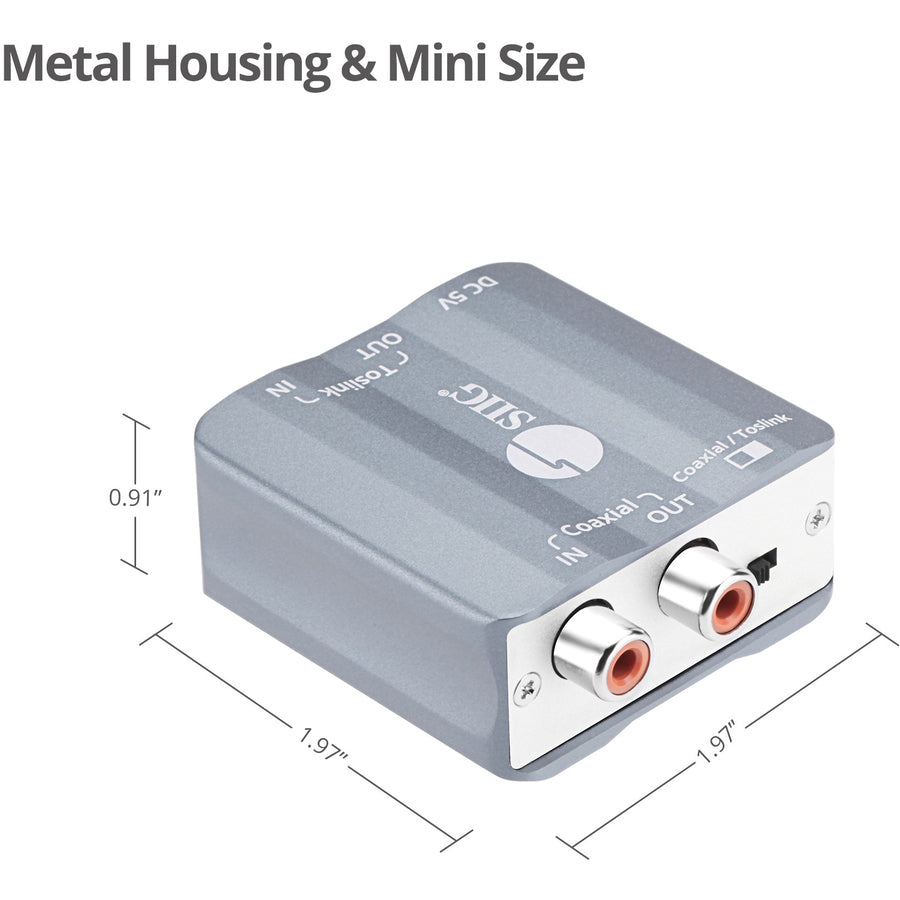 Siig Toslink/Coaxial Bi-Directional Audio Converter