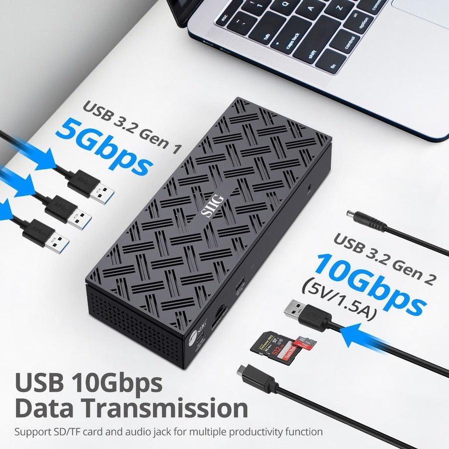 Siig Usb-C Quad Hybrid 4K Video Docking Station With 100W Pd