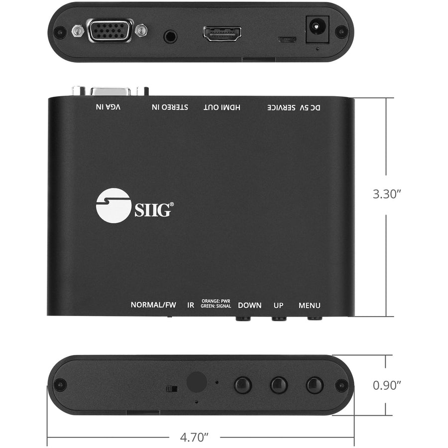 SIIG VGA & Audio to HDMI Scaler Converter CE-H23V11-S1