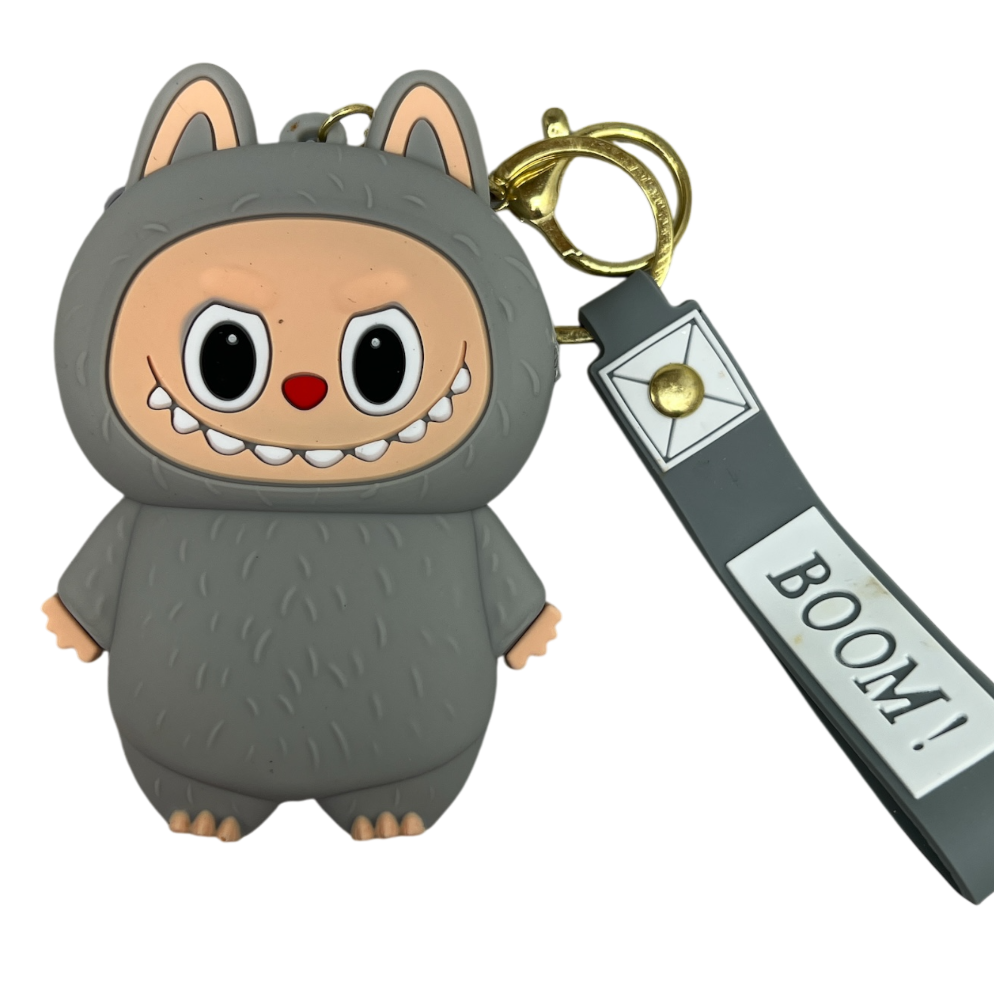Silicone Labubu Coin Purse Key Chain Pendant (Grizzly Grey Edition)
