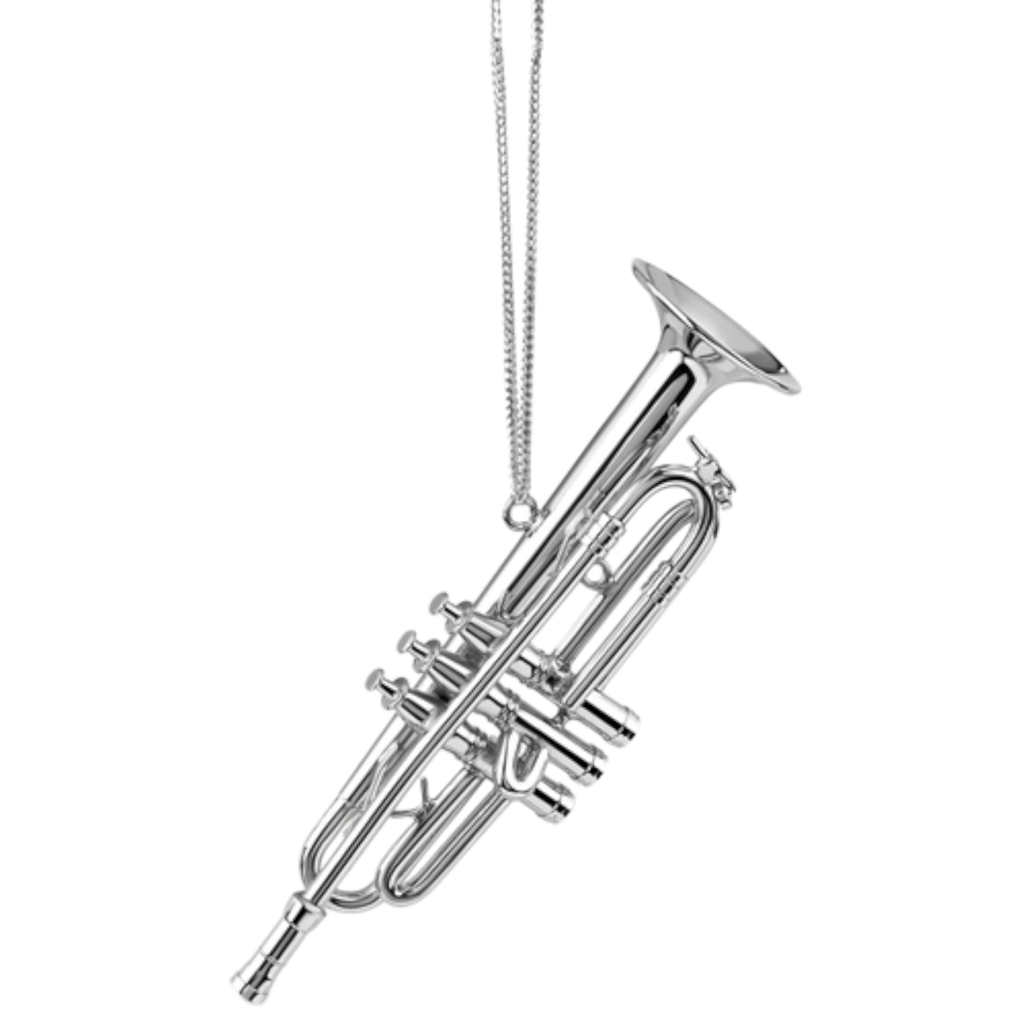Silver Brass Trumpet Ornament
