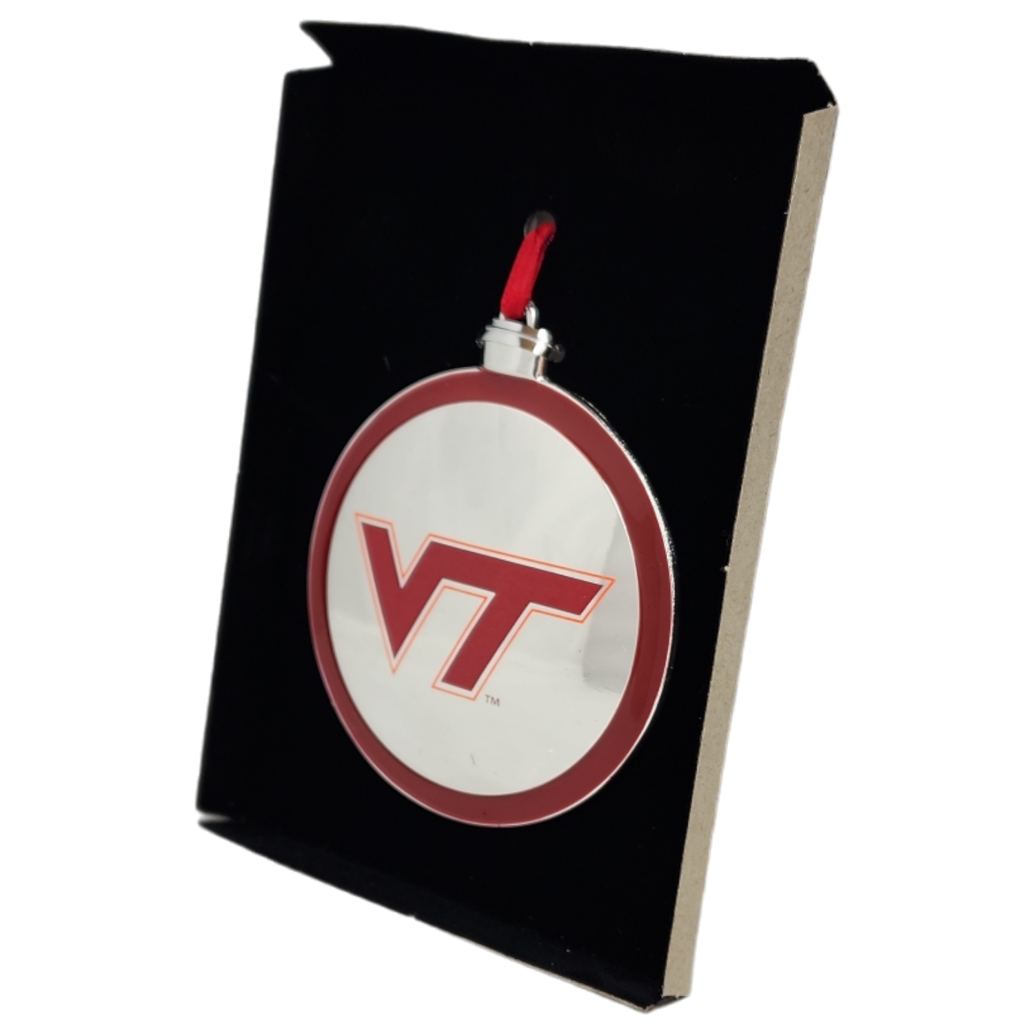 Silver Plated College Logo Ornament - Virginia Tech