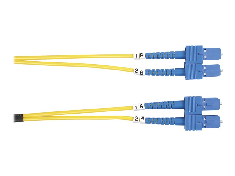 Single Mode Fiber Optic Patch Cable - 2m OS2 9/125 SC to SC | Black Box FOSM-002M-SCSC