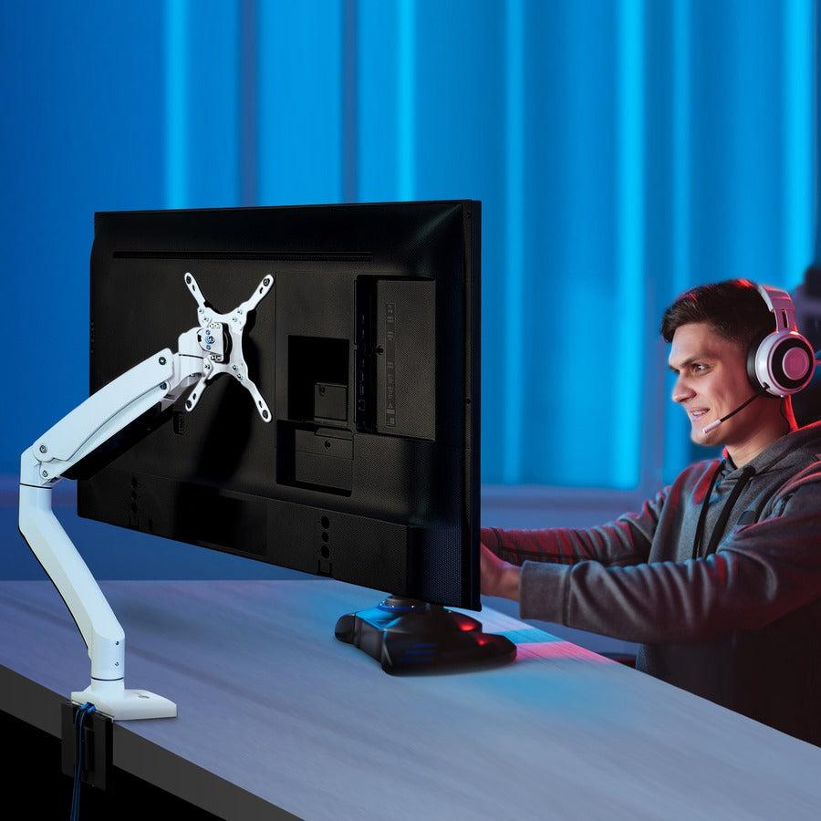 Single Monitor Gas Spring Aluminum Desk Monitor Arm With Usb And Audio Ports - 17" To 49"