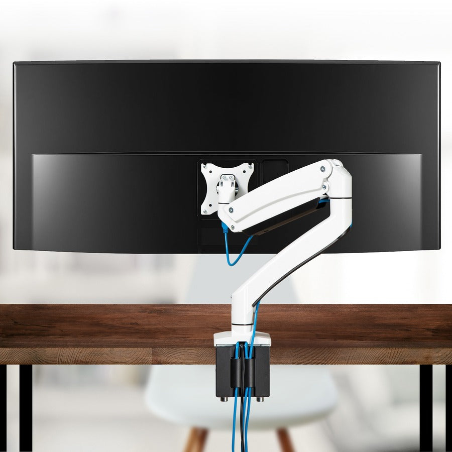 Single Monitor Gas Spring Aluminum Desk Monitor Arm With Usb And Audio Ports - 17" To 49"