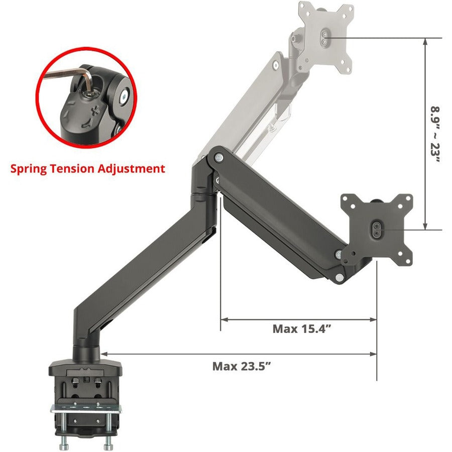 Single Monitor Heavy-Duty Premium Gas Spring Desk Mount - 17 to 43" CE-MT2Z11-S1