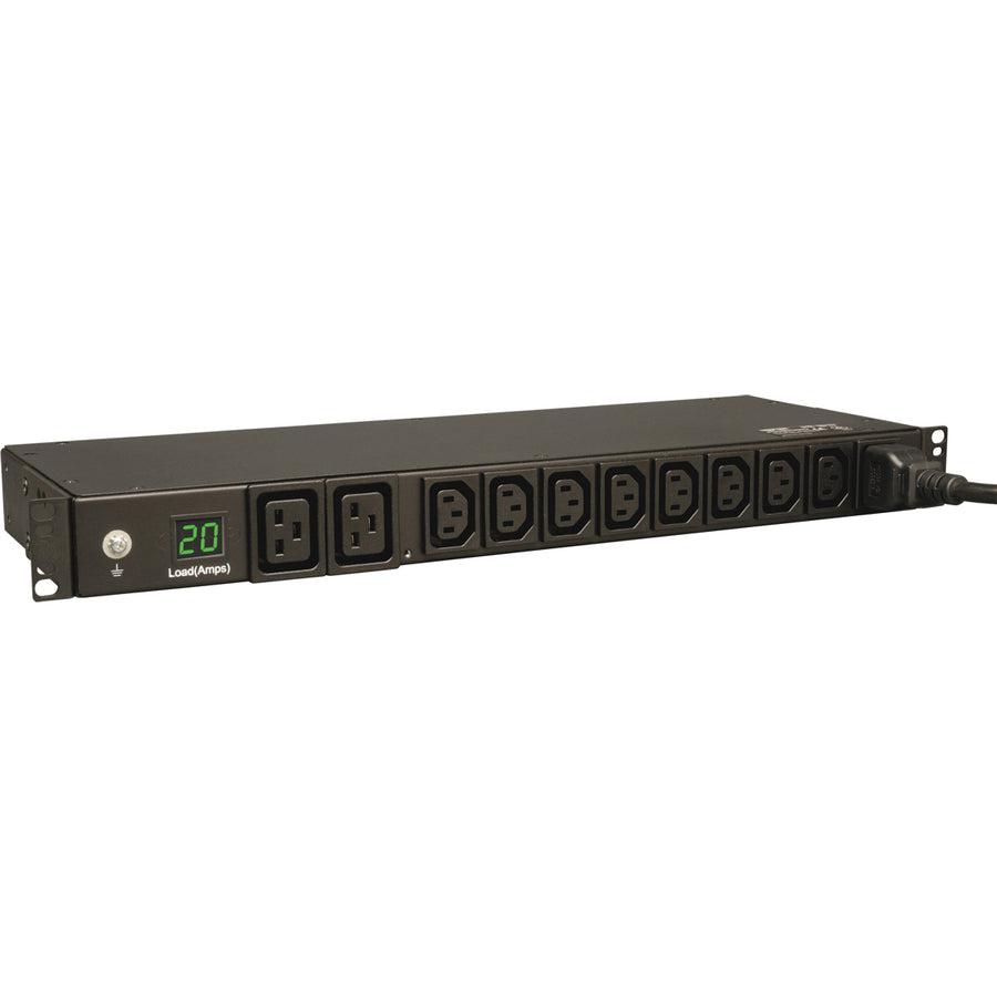 Single-Phase Metered PDU - 3.7kW Digital Current Meter 1U Rackmount | Tripp Lite by Eaton PDUMH20HV