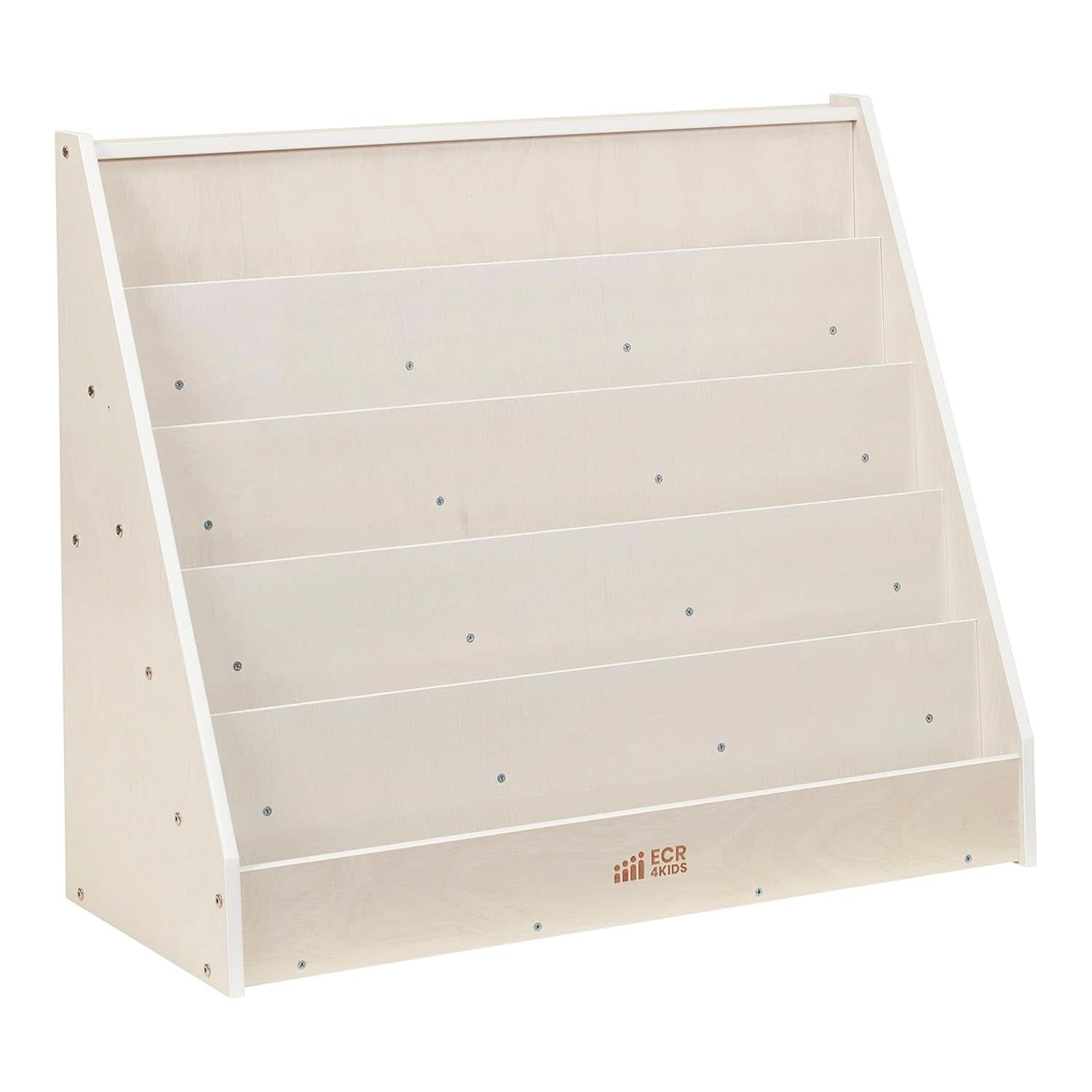 Single Sided Book Display Classroom Bookshelf White Wash