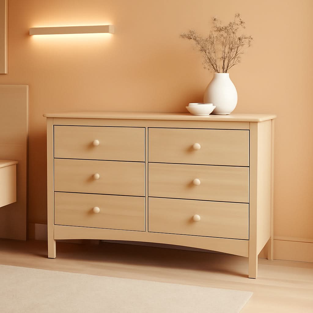 Six Drawer Dresser Driftwood Finish Greenguard Gold