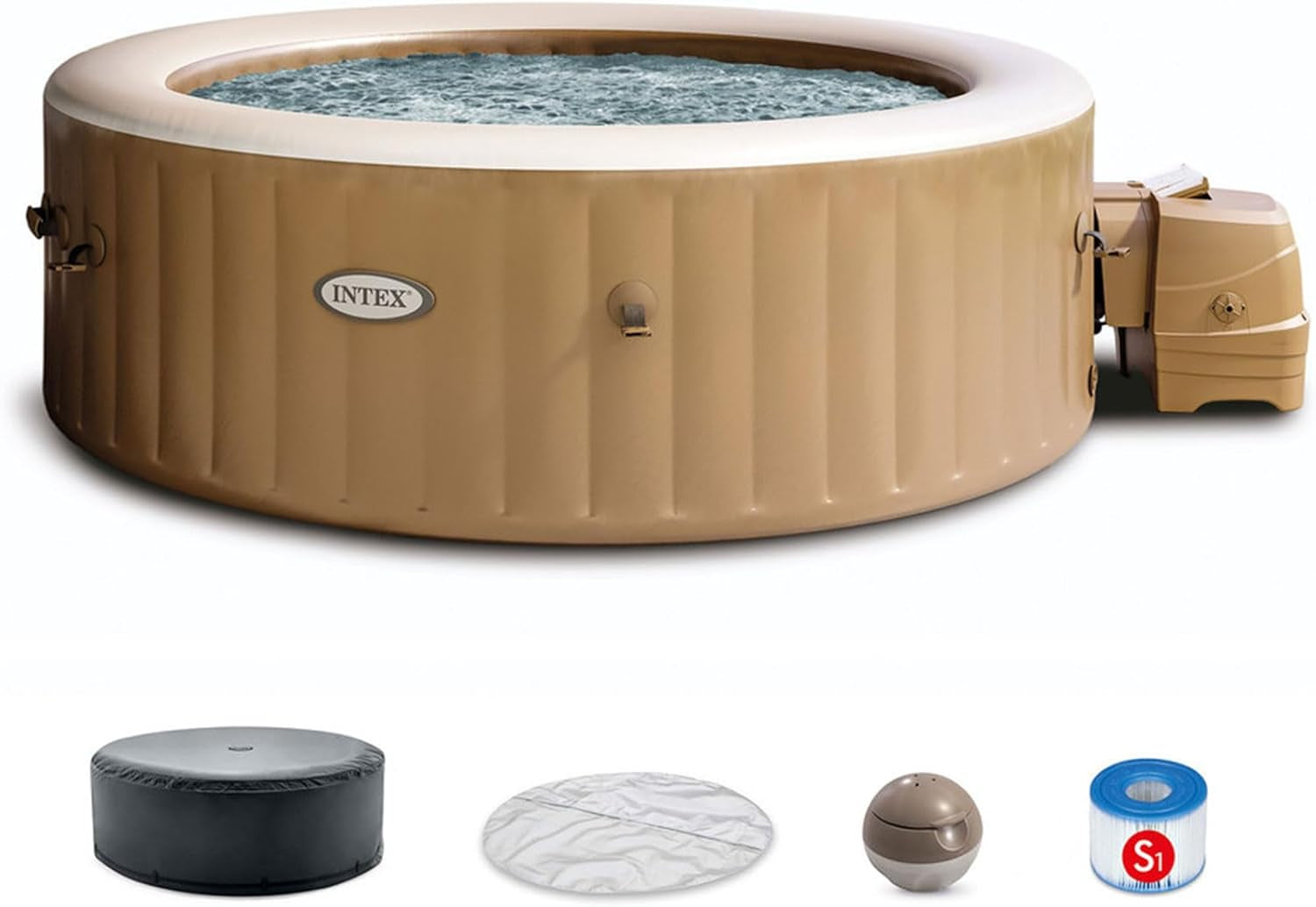 Six Person Inflatable Hot Tub With LED Light And Headrests