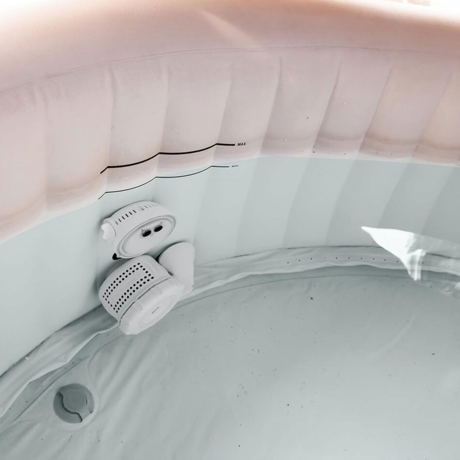 Six Person Inflatable Hot Tub With LED Light And Headrests