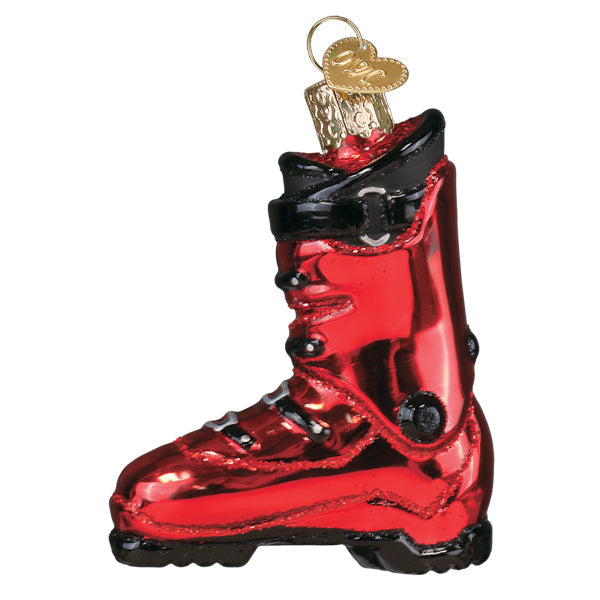 Ski Boot Glass Ornament