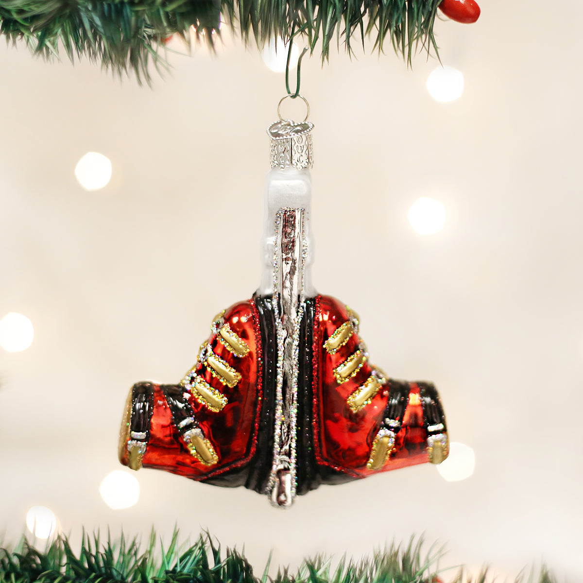 Ski Boots Glass Ornament
