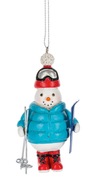 Skiing Snowman Ornament