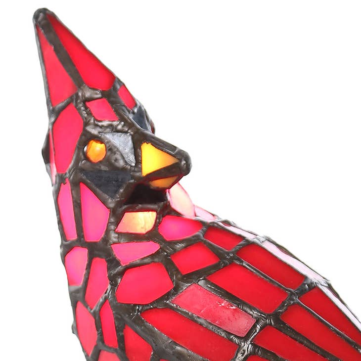 Skylar Red Stained Glass Bird Accent Lamp