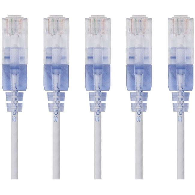 Slim Cat6A Cable - 5-Pack - 3Ft White