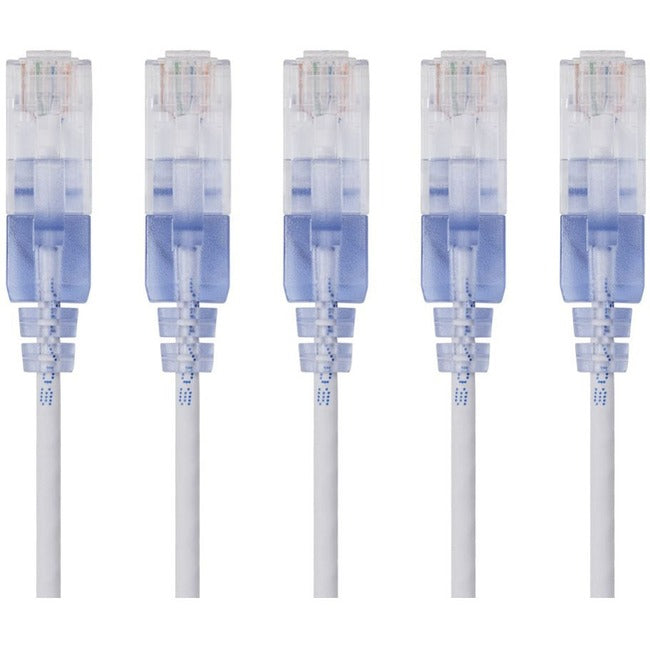 Slim Cat6A Cable - 5-Pack - 5Ft White