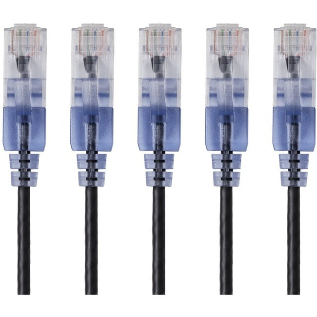 Slim Cat6A Patch Cable,5-Pack_ 1Ft Blck
