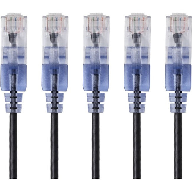 Slim Cat6A Patch Cable,5-Pack_14Ft Blck