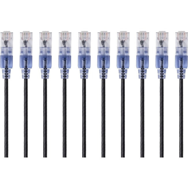 Slim Cat6A Patch Cable_10Pk_ 14Ft Black