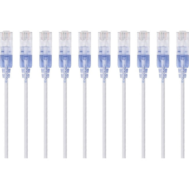 Slim Cat6A Patch Cable_10Pk_ 14Ft White