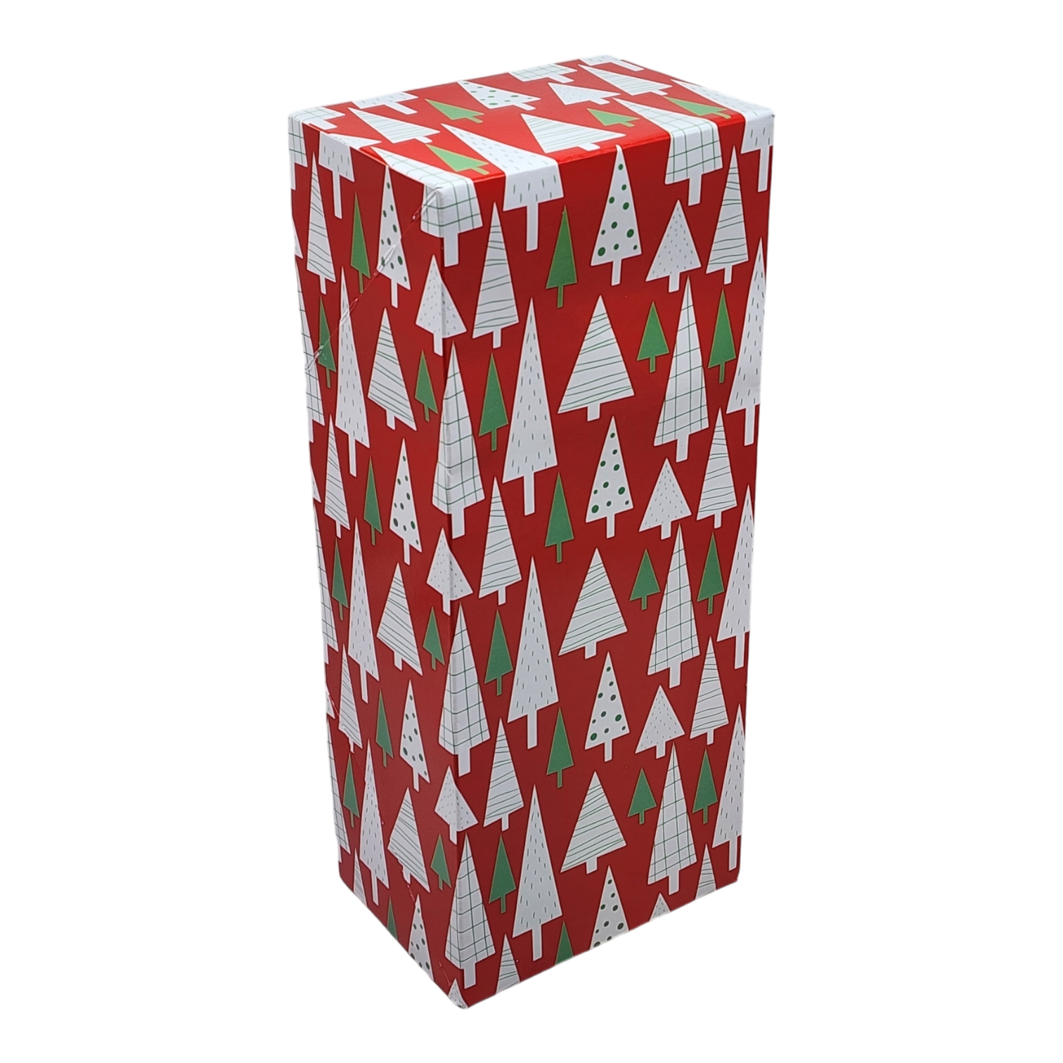 Slipper Gift Box - set of 2 - Red with Trees