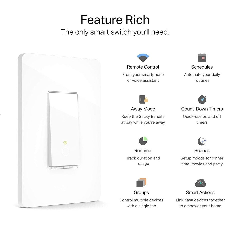 Smart Wi-Fi Light Switch - Kasa Remote Control Solution | TecSoft HS200