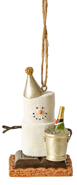 S'mores with Champagne Bottle & Bucket Ornament