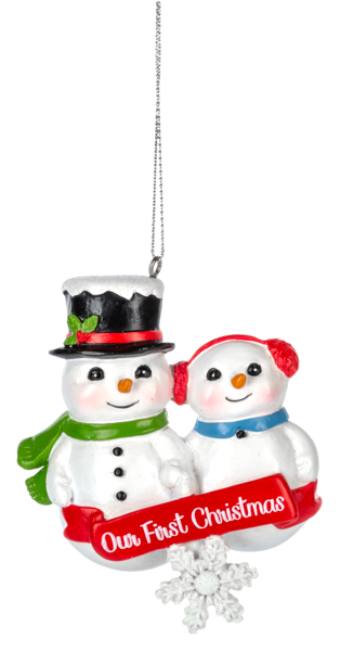 Snow Couple Ornament - Our First Christmas