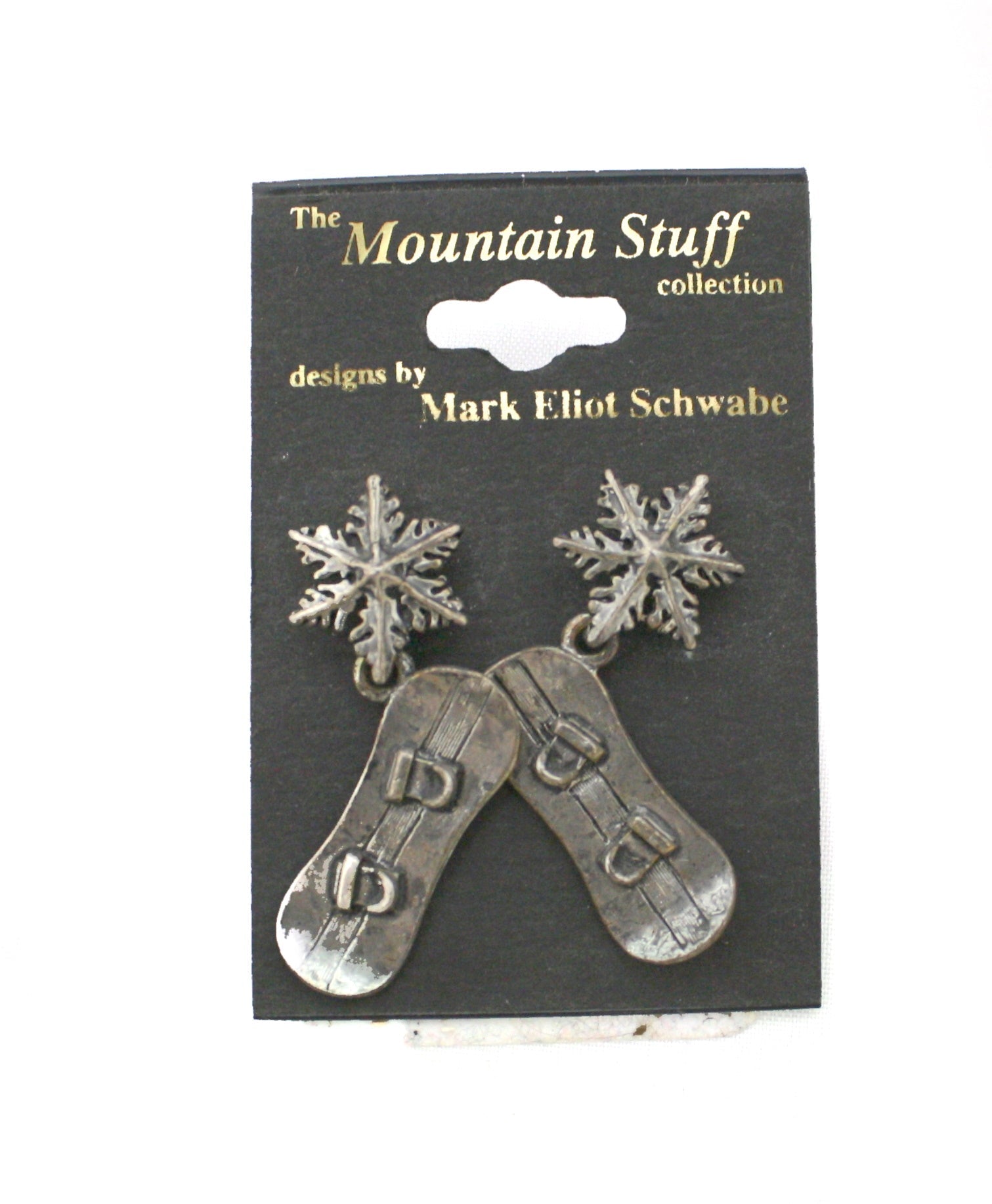 Snowboard Pewter Earring