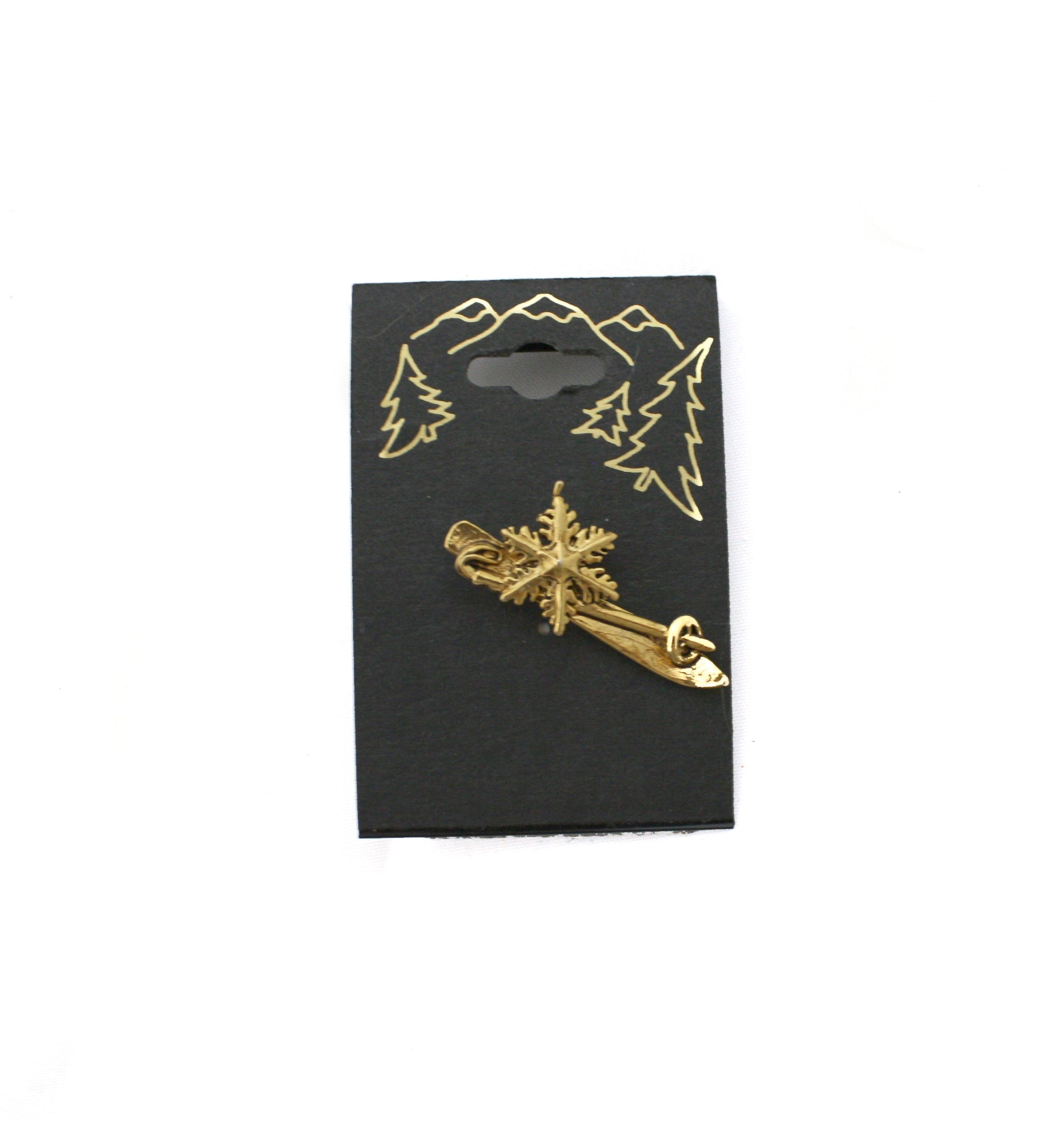 Snowflake Gold Single Ski Pin