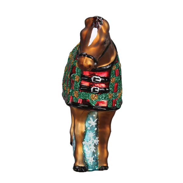 Snowflake Horse Glass Ornament