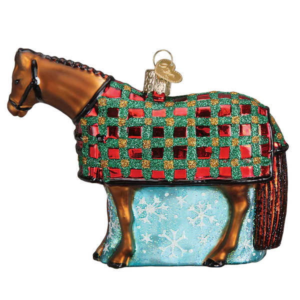 Snowflake Horse Glass Ornament