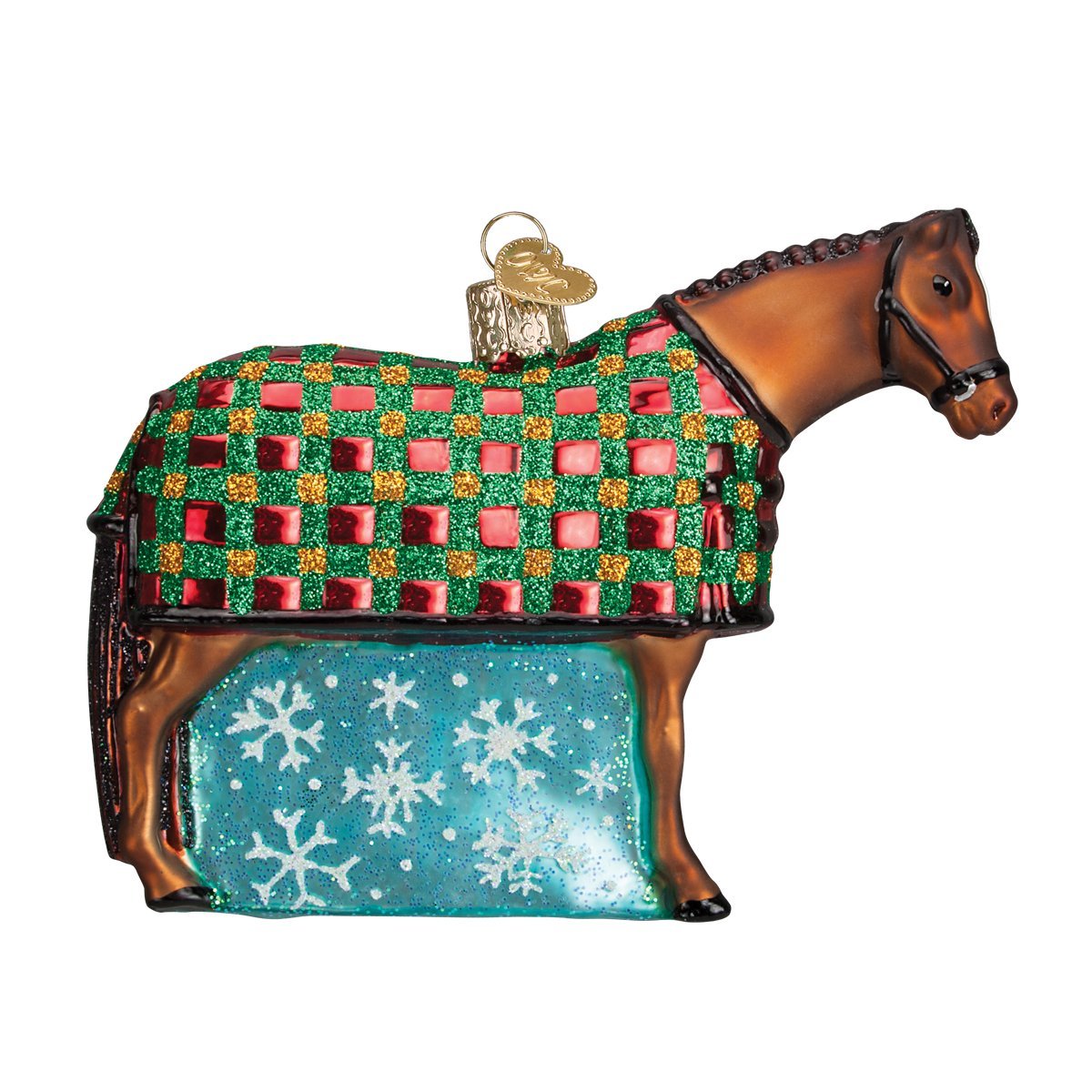 Snowflake Horse Glass Ornament
