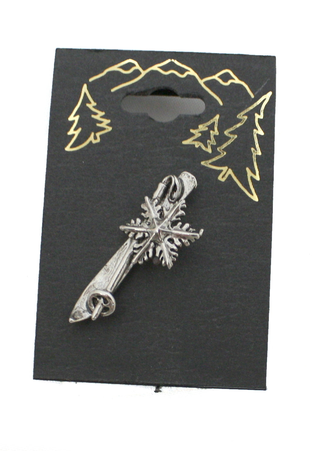 Snowflake Pewter Single Ski Pin