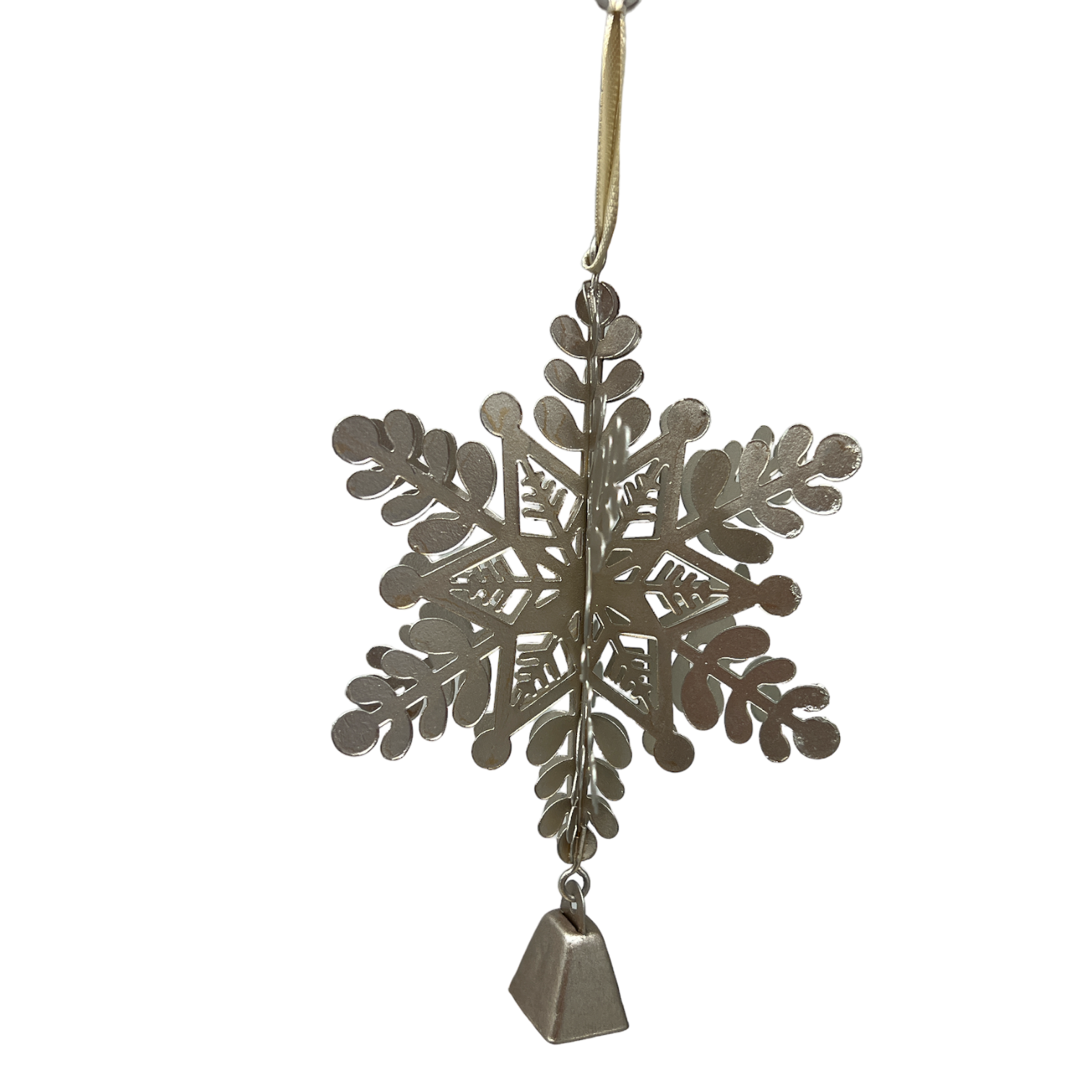 Snowflake With Rounded Branch Form and Bell Ornament