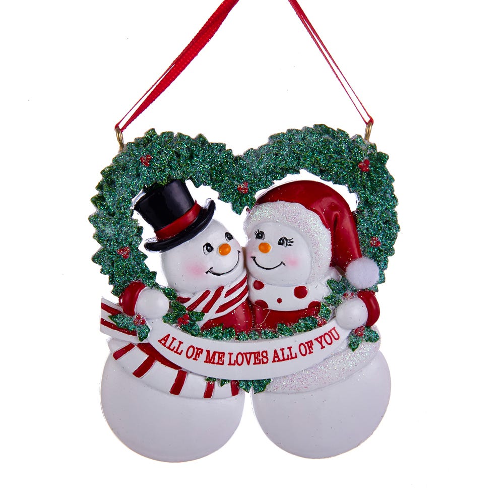 Snowman Couple Ornament - All of me loves all of you